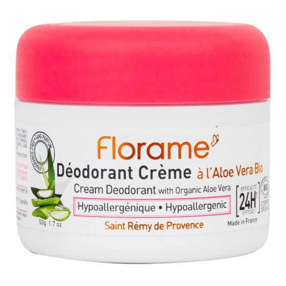 Deodorant cream 24h hypoallergenic with aloe vera organic 50 g   FLORAME