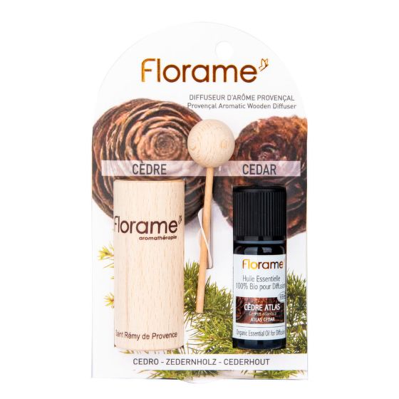 Provencal wooden diffuser + Cedar essential oil 10 ml BIO FLORAME