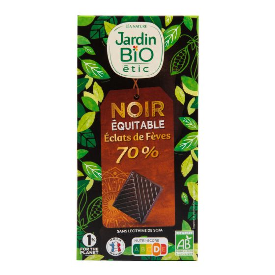 Chocolate dark with cocoa nibs organic 100 g   JARDIN BIO