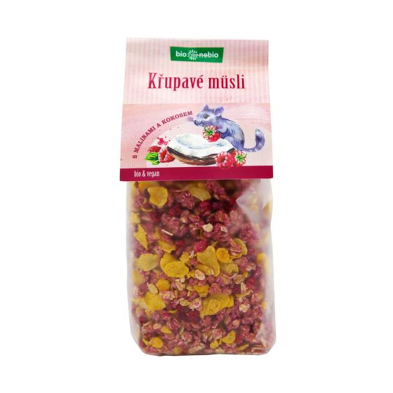 Crispy muesli with raspberries and coconut organic 300 g   BIO NEBIO