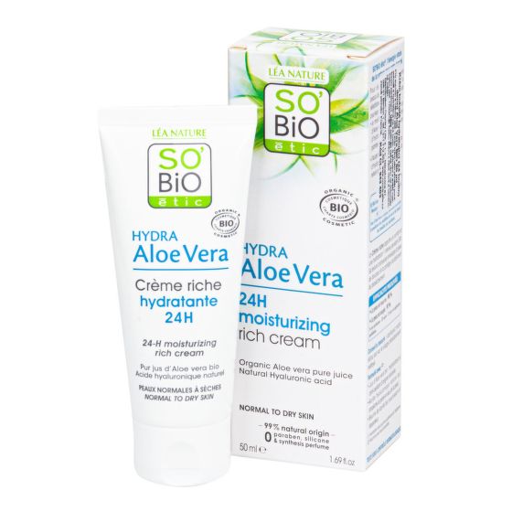 Moisturizing intensive cream aloe vera organic 50 ml   SO’BiO étic