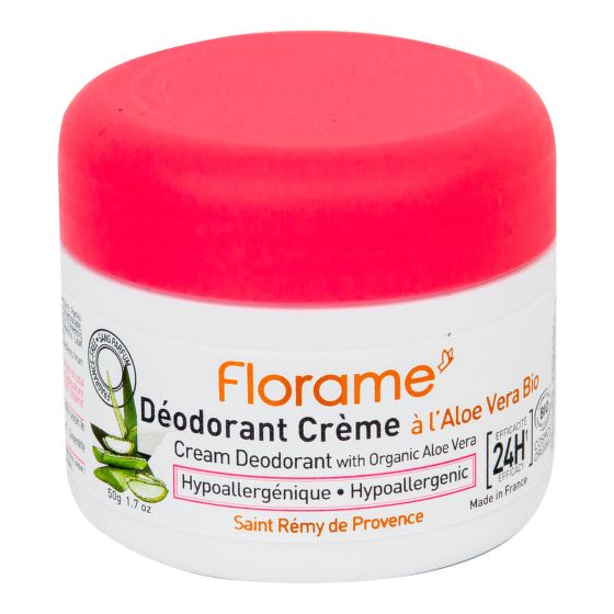 Deodorant cream 24h hypoallergenic with aloe vera organic 50 g   FLORAME