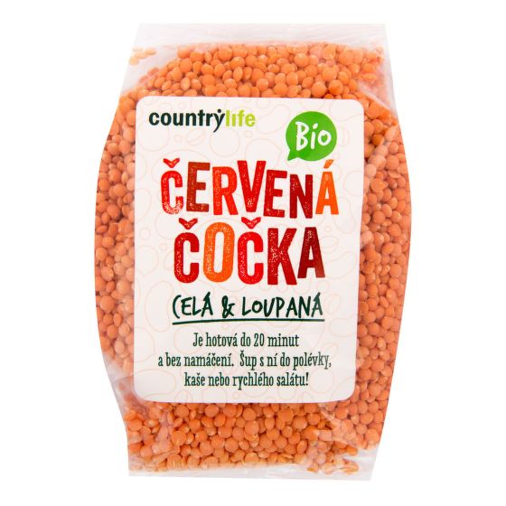 Red lentils peeled organic 500 g   COUNTRY LIFE 