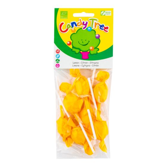 Lemon lollipops gluten-free organic 7x10 g   CANDY TREE