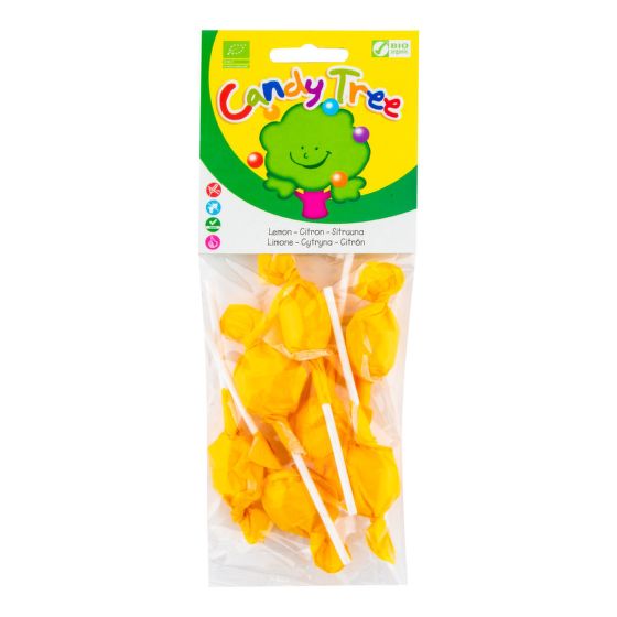 Lemon lollipops gluten-free organic 7x10 g   CANDY TREE