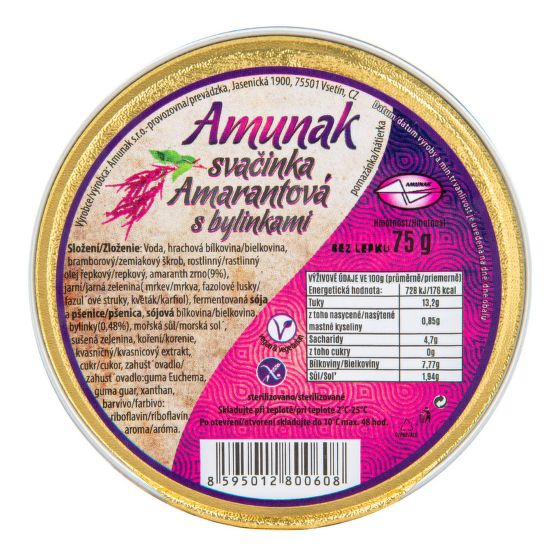 Amaranth snack with herbs 75 g   AMUNAK