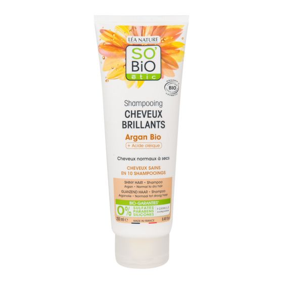 Argan shampoo for shine — for normal to dry hair 250 ml Organic   SO’BiO étic