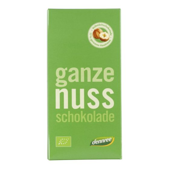 Milk chocolate with roasted hazelnuts organic 100 g   DENNREE