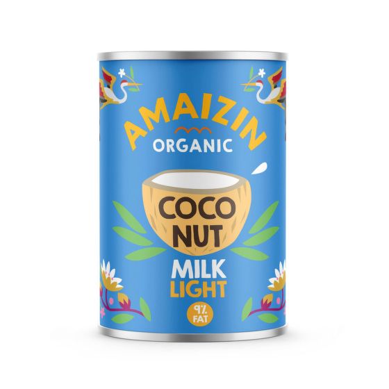 Coconut milk light 9 % fat organic 400 ml   AMAIZIN