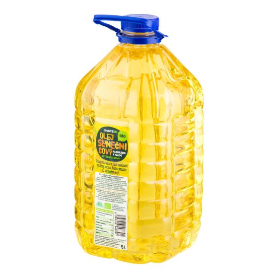 Sunflower oil dezodorized for frying and baking organic 5 l   COUNTRY LIFE