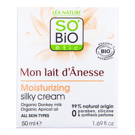 Hydrating silking cream donkey milk organic 50 ml   SO’BiO étic