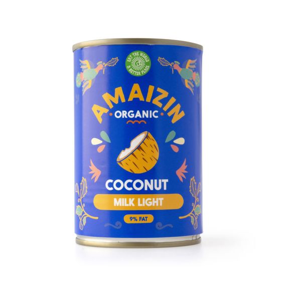Coconut milk light 9 % fat organic 400 ml   AMAIZIN