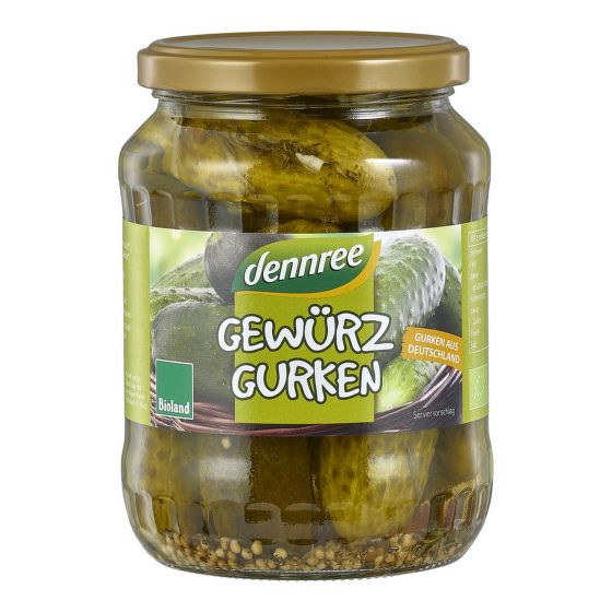 Pickled cucumbers organic 670 g   DENNREE