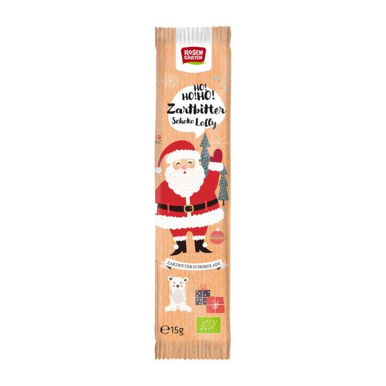 Christmas dark chocolate lollipop organic 15 g   ROSENGARTEN