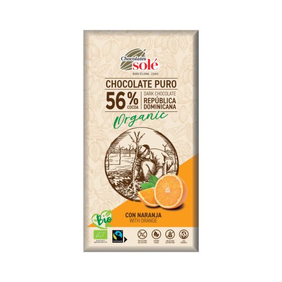 Dark chocolate with orange organic 100 g   SOLÉ