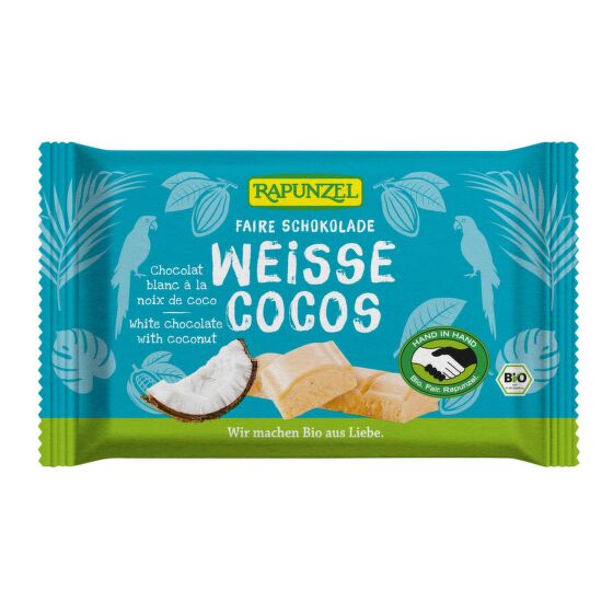 White chocolate with coconut organic 100 g   RAPUNZEL