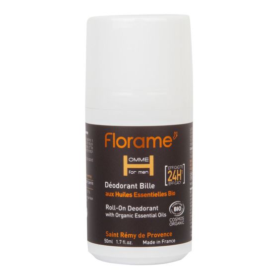 Natural men's deodorant 24h roll-on HOMME organic 50 ml   FLORAME