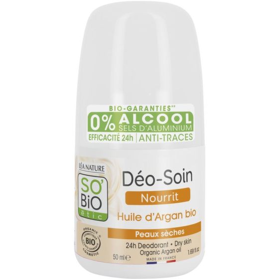 Natural deodorant 24 h nourishing with argan oil organic 50 ml   SO’BiO étic