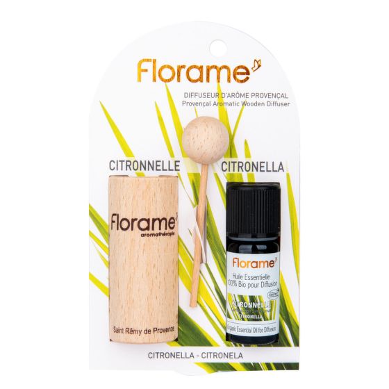 Provencal wooden diffuser + Citronella essential oil 10 ml BIO FLORAME
