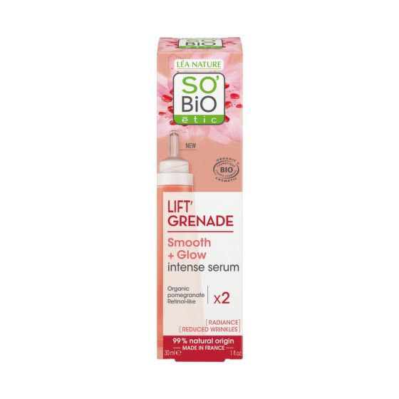 Organic smooth + glow intense serum Lift'Grenade 30 ml   SO’BiO étic