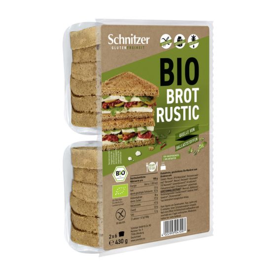 Rustic gluten-free toast bread organic 430 g   SCHNITZER