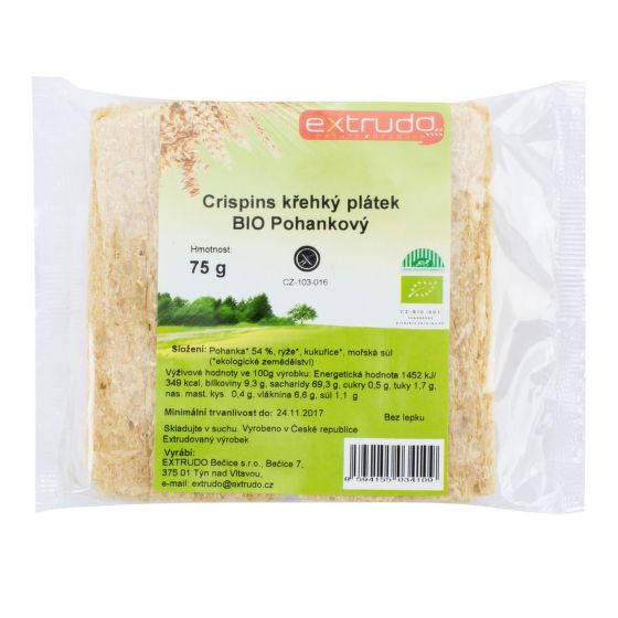 Buckwheat crispbread gluten-free organic 75 g   EXTRUDO