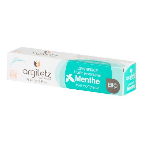 Mint toothpaste with white clay organic 75 ml   ARGILETZ