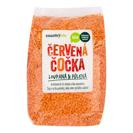 Red split lentils organic peeled 1 kg   COUNTRY LIFE