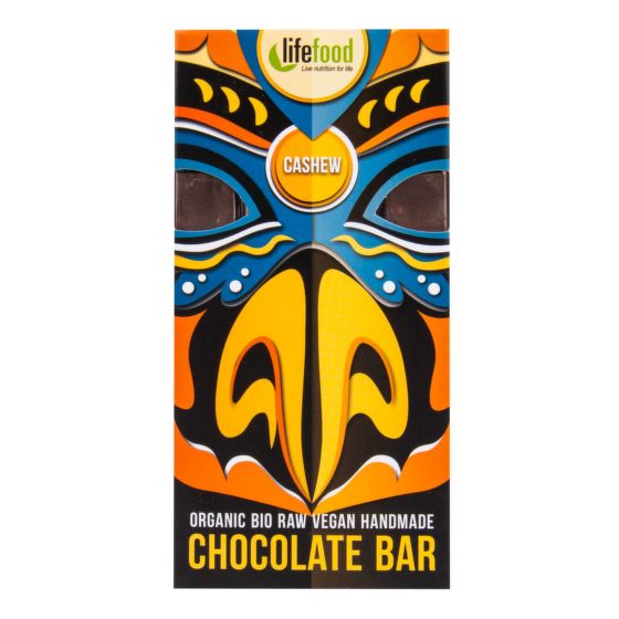 Chocolate from unroasted cocoa with cashew nuts organic 70 g   LIFEFOOD