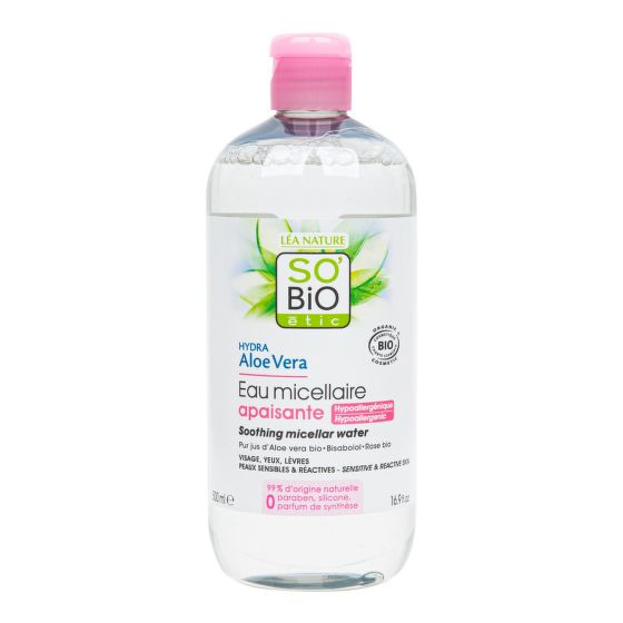 Soothing Micellar Water Hydra Aloe Vera organic 500 ml   SO’BiO étic