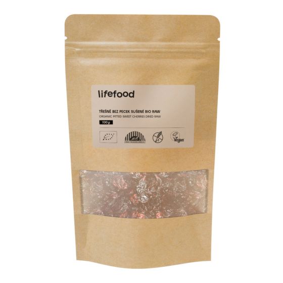 Dried pitted organic cherries RAW organic 100 g   LIFEFOOD