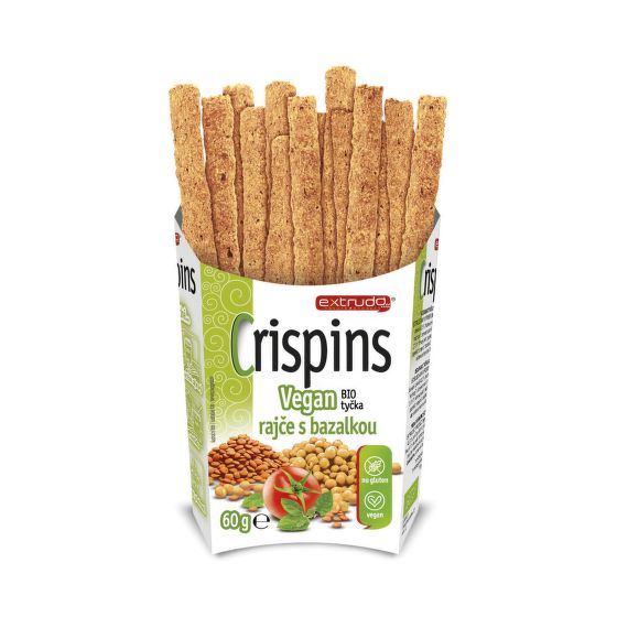 Crispins organic sticks Vegan tomato with basil 60 g   EXTRUDO