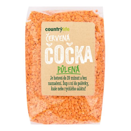Red split lentils peeled 500 g   COUNTRY LIFE