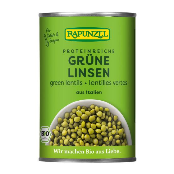 Sterilized green lentils organic 400 g   RAPUNZEL