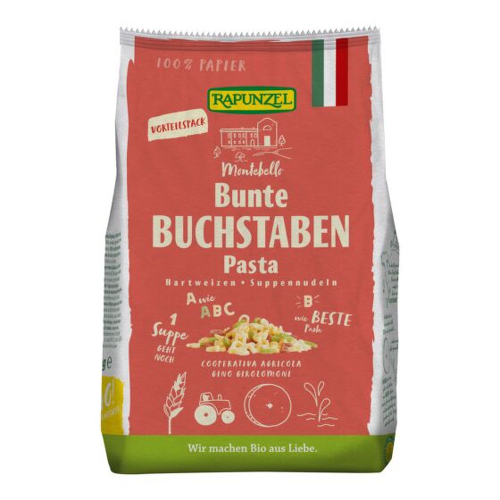 Colored semolina letters organic 500 g   RAPUNZEL
