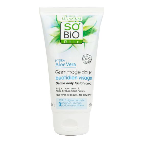 Peeling gentle for frequent use Aloe vera moisturizing organic 150 ml   SO’BiO étic