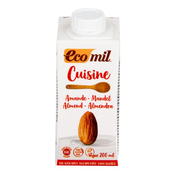 Almond cuisine cream sugar free organic 9 % fat 200 ml   ECOMIL 