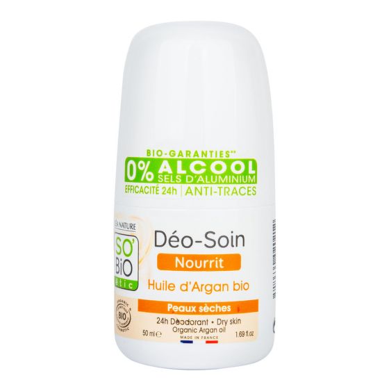 Natural deodorant 24 h nourishing with argan oil organic 50 ml   SO’BiO étic