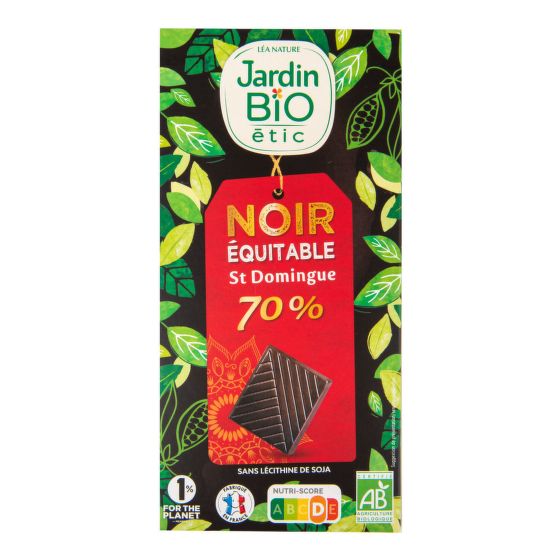 Chocolate dark 70% organic 100 g   JARDIN BIO