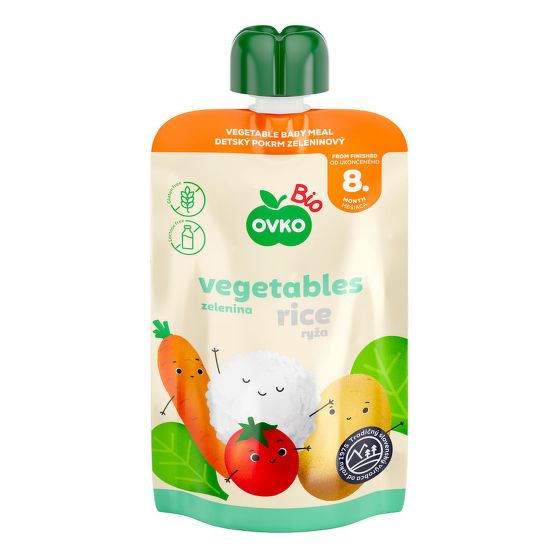 Baby food vegetable mix, rice organic 90 g   OVKO