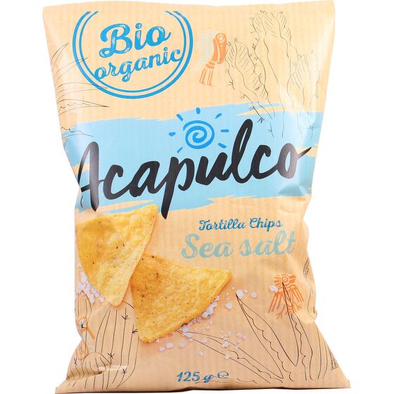 Tortilla chips sea salt organic 125 g   ACAPULCO