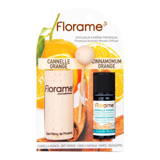 Provencal wooden diffuser + essential oil Cinnamon-orange 10 ml BIO FLORAME