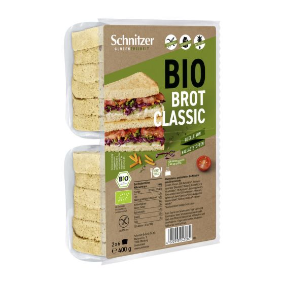 Toast bread classic gluten-free organic 400 g   SCHNITZER