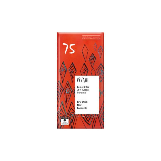 Dark chocolate with coconut sugar 75% organic 80 g   VIVANI