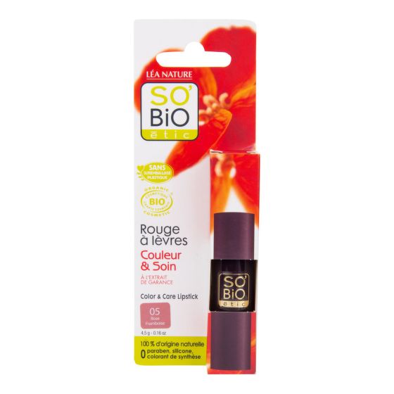 Lipstick 05 rose framboise organic 4,5 g   SO’BiO étic