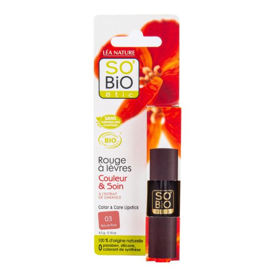 Lipstick 03 bois de rose organic 4,5 g   SO’BiO étic
