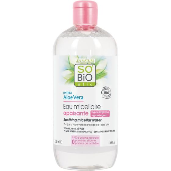 Soothing Micellar Water Hydra Aloe Vera organic 500 ml   SO’BiO étic