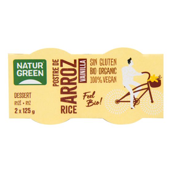 Rice dessert vanilla organic 2x125 g   NATURGREEN 