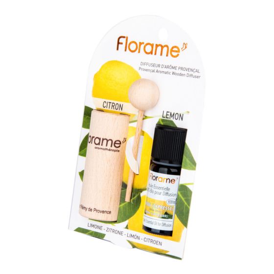 Provencal wooden diffuser + essential oil Lemon 10 ml BIO FLORAME