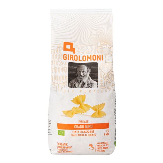 Durum wheat semolina pasta farfalle organic 500 g   GIROLOMONI